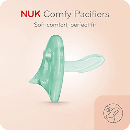 NUK Comfy Orthodontic Pacifiers, 0-6 Months, Timeless Collection, 5 Count (Pack of 1)