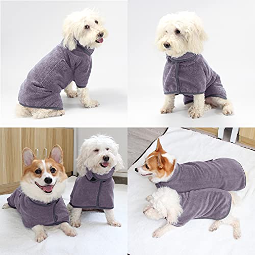 Zorela Dog Robe Dog Bathrobe Towel, 400gsm Microfibre Dog Towel Robe Dog Drying Coat, Adjustable Dog Bath Robe Towel for Drying Dogs, Fast Drying Dog Robes for After Bath Beach Pool