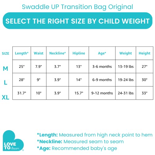 Love to Dream Swaddle UP Transition Bag Self-Soothing Sleep Sack 13-19 lbs., Patented Zip-Off Wings, Gently Help Baby Safety Transition from Swaddling to Arms Free Before Rolling Over, Gray, Medium