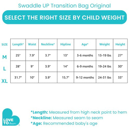 Love to Dream Swaddle UP Transition Bag Self-Soothing Sleep Sack 13-19 lbs., Patented Zip-Off Wings, Gently Help Baby Safety Transition from Swaddling to Arms Free Before Rolling Over, Gray, Medium