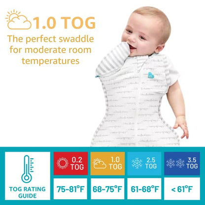 Love to Dream Swaddle UP Transition Bag Self-Soothing Sleep Sack 13-19 lbs., Patented Zip-Off Wings, Gently Help Baby Safety Transition from Swaddling to Arms Free Before Rolling Over, Gray, Medium