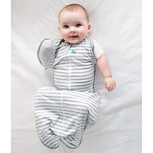 Love to Dream Swaddle UP Transition Bag Self-Soothing Sleep Sack 13-19 lbs., Patented Zip-Off Wings, Gently Help Baby Safety Transition from Swaddling to Arms Free Before Rolling Over, Gray, Medium