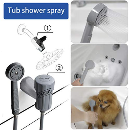 Pets Shower Attachment, Quick Connect on Tub Spout w/Front Diverter, Ideal for Bathing Child, Washing Pets and Cleaning Tub