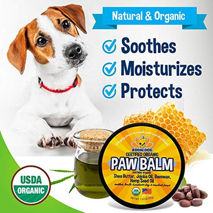 Organic Paw Balm for Dogs & Cats | All Natural Soothing & Healing for Dry Cracking Rough Pet Skin | Protect & Restore Cracked and Chapped Dog Paws & Pads | Better Than Paw Wax (Paw Balm, 2 oz)