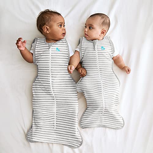 Love to Dream Swaddle UP Transition Bag Self-Soothing Sleep Sack 13-19 lbs., Patented Zip-Off Wings, Gently Help Baby Safety Transition from Swaddling to Arms Free Before Rolling Over, Gray, Medium