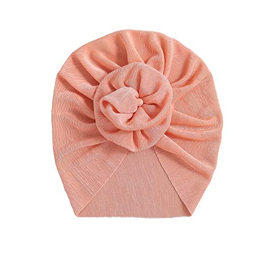 HUIXIANG Newborn Baby Headwrap Hat Soft Meryl Infant Toddler Kids Girls Turban Nursery Beanie Hats Flower, Multicolor