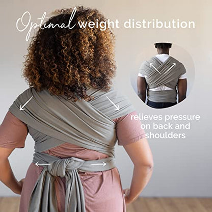 Boba Baby Wrap Carrier Newborn to Toddler - Stretchy Baby Wraps Carrier - Baby Sling - Hands-Free Baby Carrier Wrap - Baby Carrier Sling - Baby Carrier Newborn to Toddler 7-35 lbs (Grey)