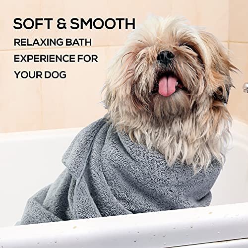 PAWPUP Dog Towel Super Absorbent - Pack of 2 - Quick Drying Super Soft Microfiber Pet Towel for Dogs, Cats and Other Pets (Brown and Grey)