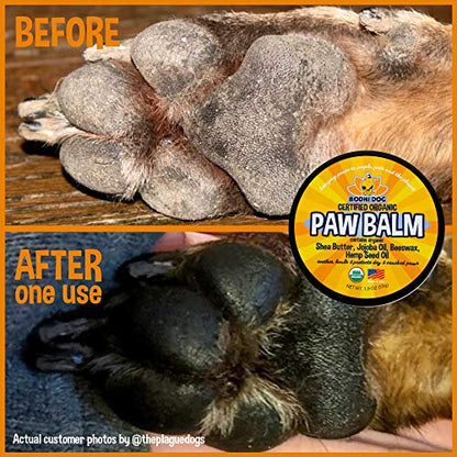 Organic Paw Balm for Dogs & Cats | All Natural Soothing & Healing for Dry Cracking Rough Pet Skin | Protect & Restore Cracked and Chapped Dog Paws & Pads | Better Than Paw Wax (Paw Balm, 2 oz)