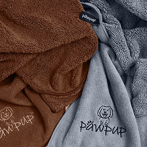 PAWPUP Dog Towel Super Absorbent - Pack of 2 - Quick Drying Super Soft Microfiber Pet Towel for Dogs, Cats and Other Pets (Brown and Grey)